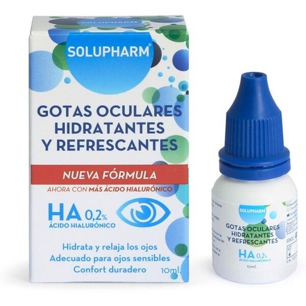 Gotas hidratantes para los ojos con ácido hialurónicas